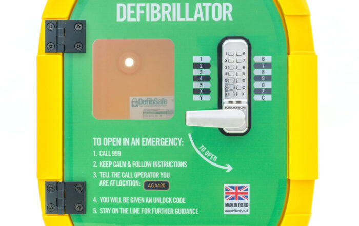 DefibSafe 2 - Lockable defibrillator cabinet, front view